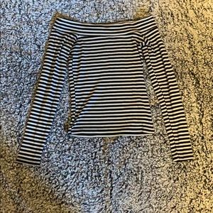 Off the shoulder, long sleeved top